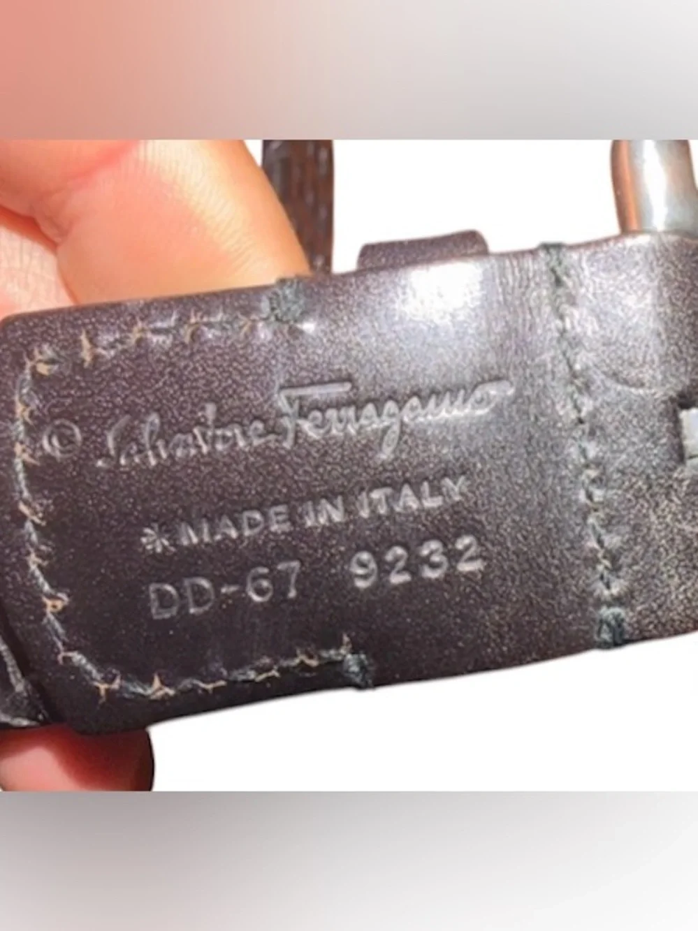 Salvatore Ferragamo Black Woven Leather Belt with Silver Buckle